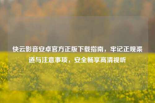 快云影音安卓官方正版下载指南，牢记正规渠道与注意事项，安全畅享高清视听