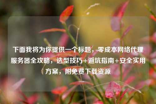 下面我将为你提供一个标题，零成本网络代理服务器全攻略，选型技巧+避坑指南+安全实用方案，附免费下载资源