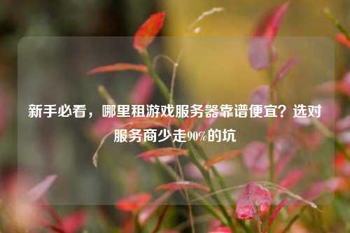 新手必看，哪里租游戏服务器靠谱便宜？选对服务商少走90%的坑
