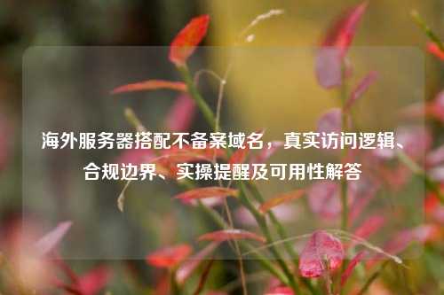 海外服务器搭配不备案域名，真实访问逻辑、合规边界、实操提醒及可用性解答