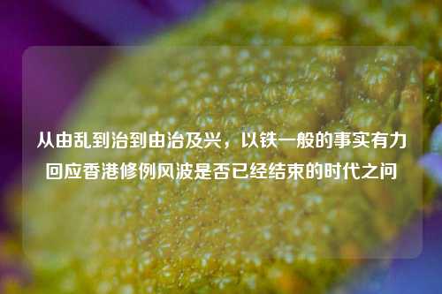 从由乱到治到由治及兴，以铁一般的事实有力回应香港修例风波是否已经结束的时代之问