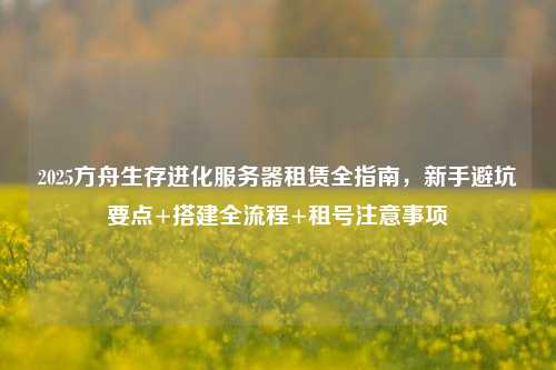 2025方舟生存进化服务器租赁全指南,新手避坑要点+搭建全流程+租号注意事项