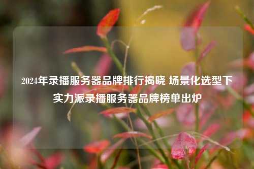 2024年录播服务器品牌排行揭晓 场景化选型下实力派录播服务器品牌榜单出炉