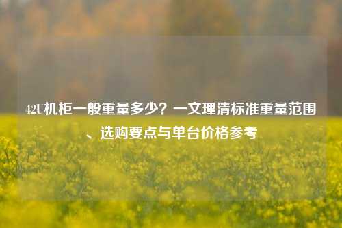 42U机柜一般重量多少？一文理清标准重量范围、选购要点与单台价格参考