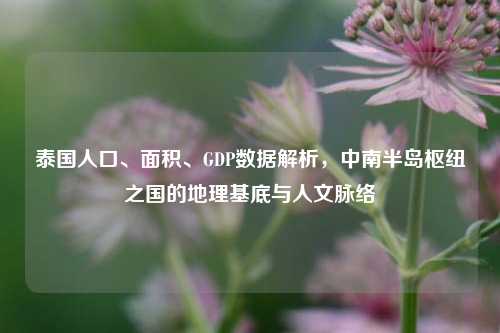 泰国人口、面积、GDP数据解析,中南半岛枢纽之国的地理基底与人文脉络