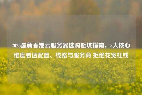 2025最新香港云服务器选购避坑指南，5大核心维度看透配置、线路与服务商 拒绝花冤枉钱
